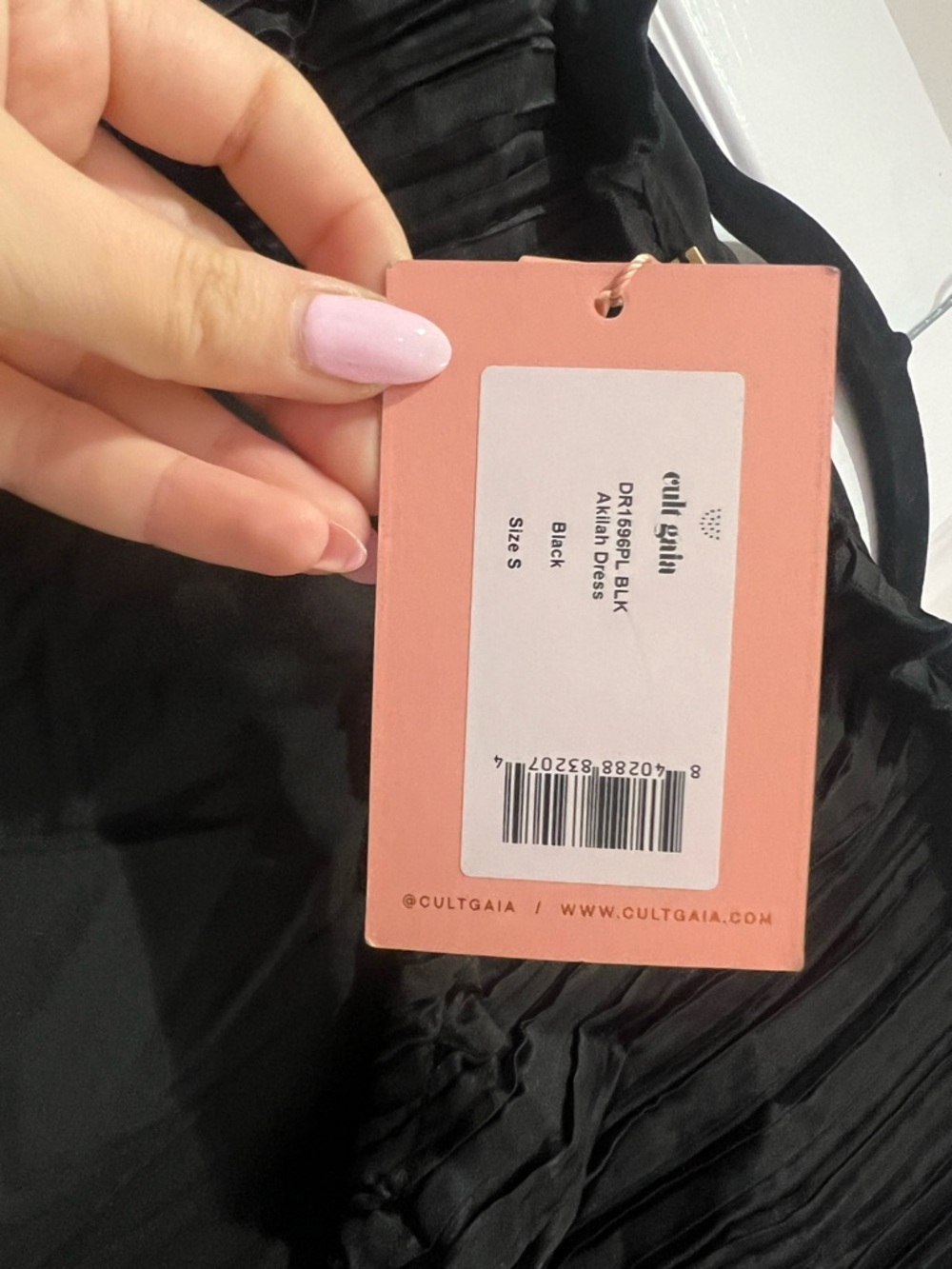 cult gaia Akilah Dress. Black Backless Pleated Cutout Dress - Picture 3 of 4